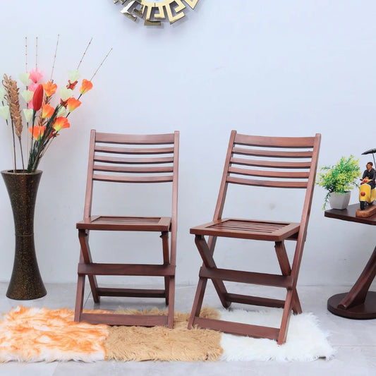 Portico Solid Wood Living Room Chair (Brown) Lifestyle Image