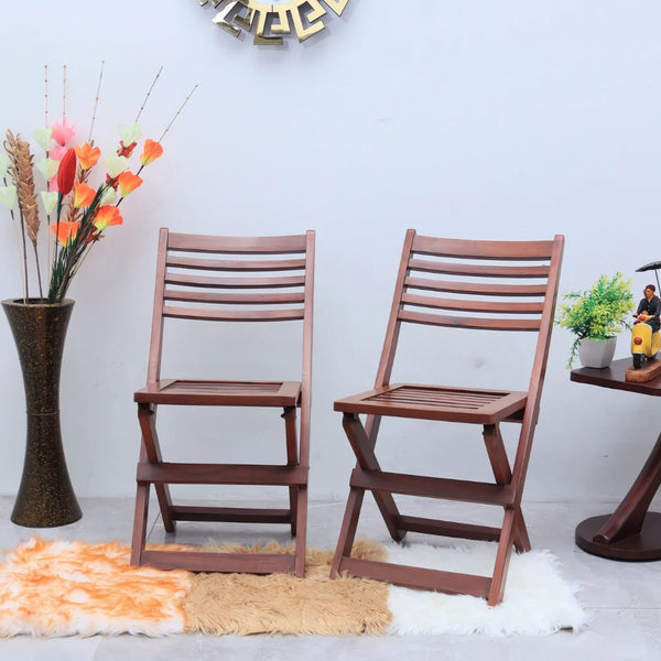 Portico Solid Wood Living Room Chair (Brown) Lifestyle Image