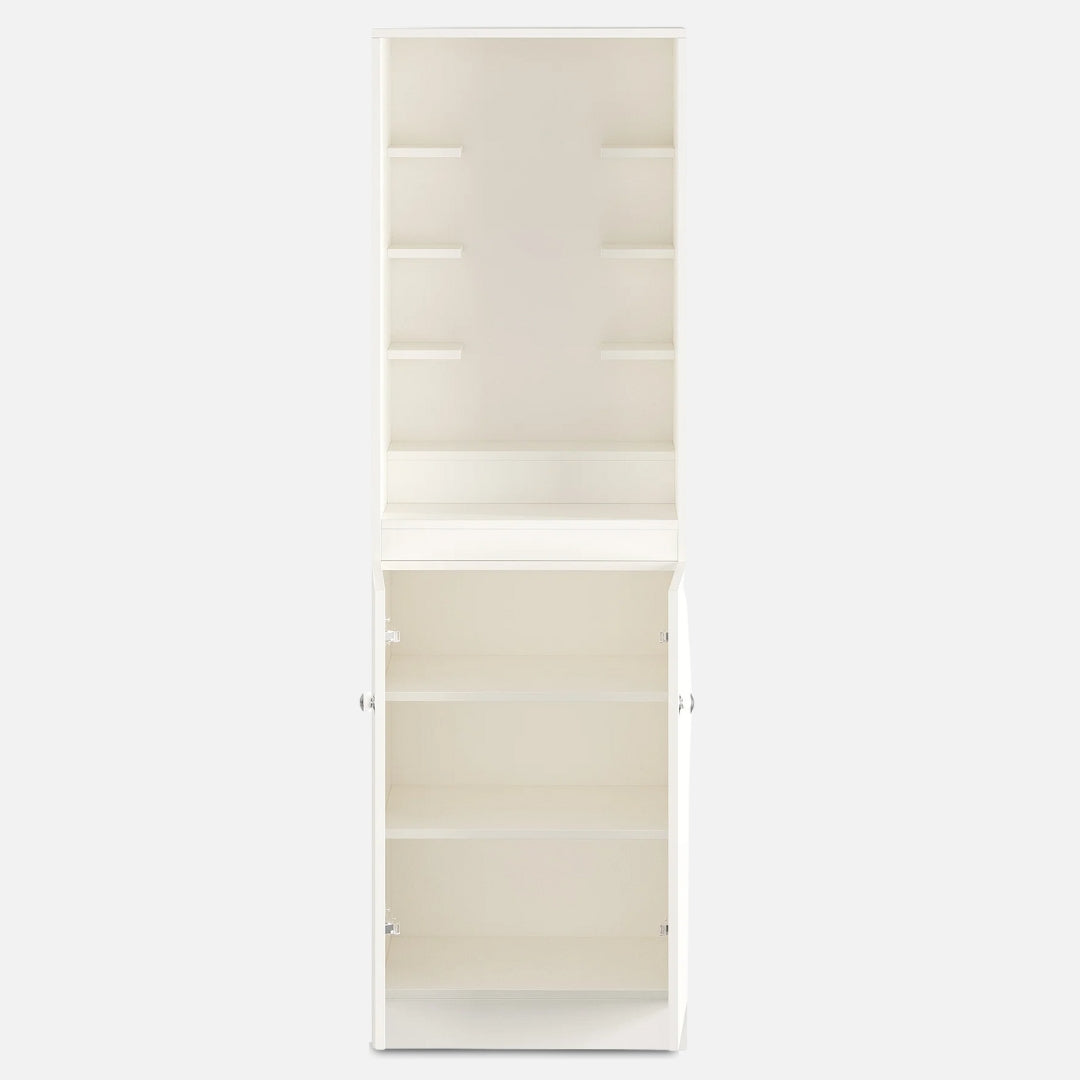 Prabhas Teak Wood Mandap (White) open door front view 