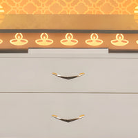 Prabhayan Wooden Corian Mandir (White) drawers
