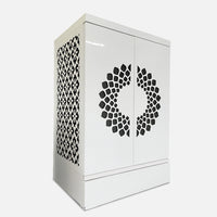 Prajvala Teak Wood Mandir (White) side view 