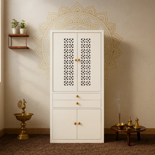 Prakash Dham Teak Wood Mandap (White) lifestyle view