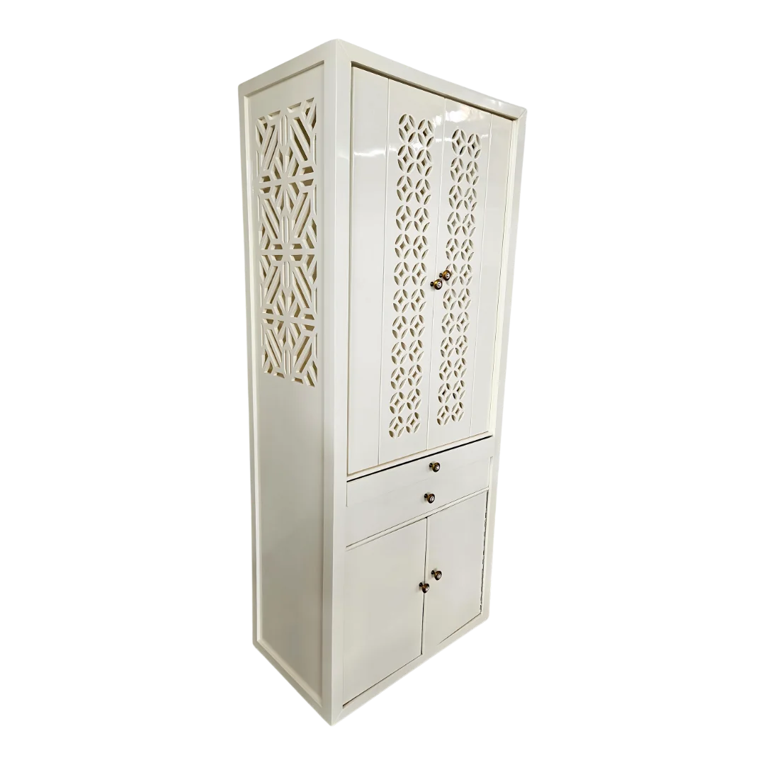 Prakash Dham Teak Wood Mandap (White) side angle