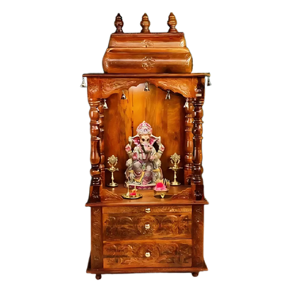 Prakriti Sheesham Wood Mandir (Teak) Front view