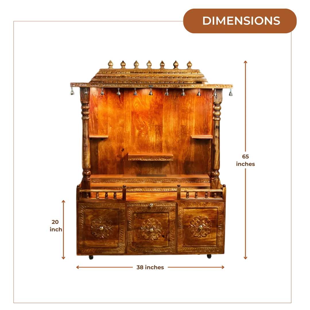 Pranavya Sheesham Wood Mandap (Teak) Dimension