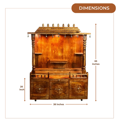 Pranavya Sheesham Wood Mandap (Teak) Dimension
