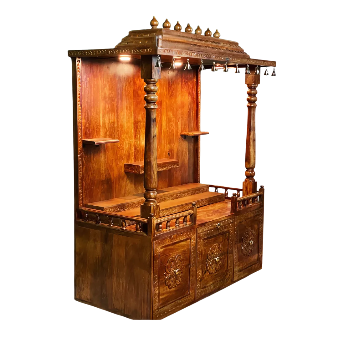 Pranavya Sheesham Wood Mandap (Teak) Side Angle 