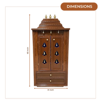 Prarthana Teak Wood Mandap (Cinnamon) dimensions