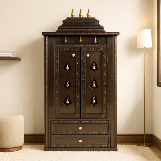 Prarthana Teak Wood Mandap (Dark Brown) lifestyle view