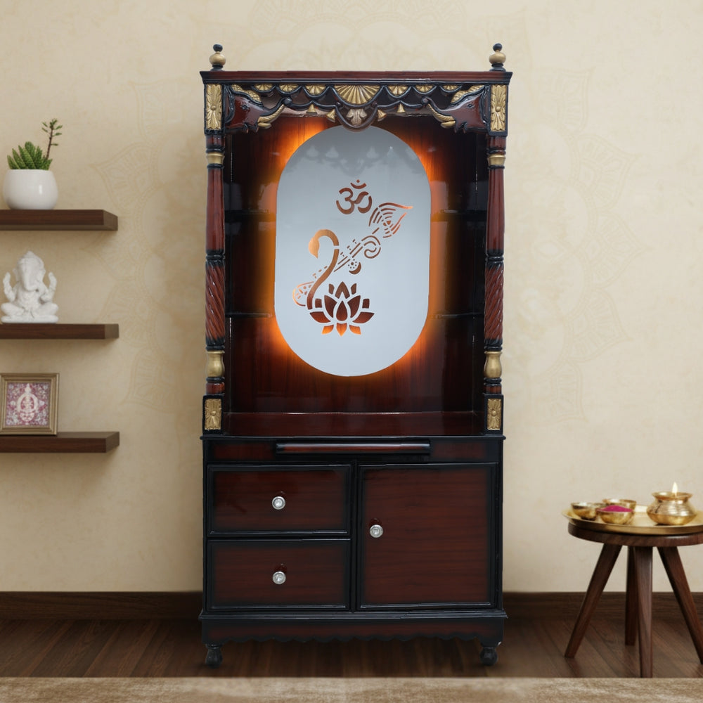 Prarthika Teak Wood Mandap (Brown) lifestyle view 