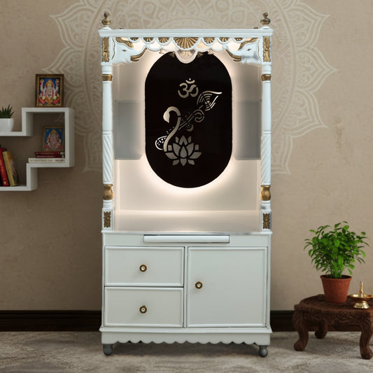  Prarthika Teak Wood Mandap (White) lifestyle view 