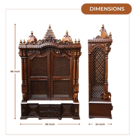 Prarthya Teak Wood Mandap (Brown) Dimensions