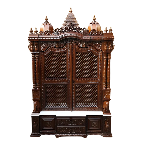 Prarthya Teak Wood Mandap - Brown