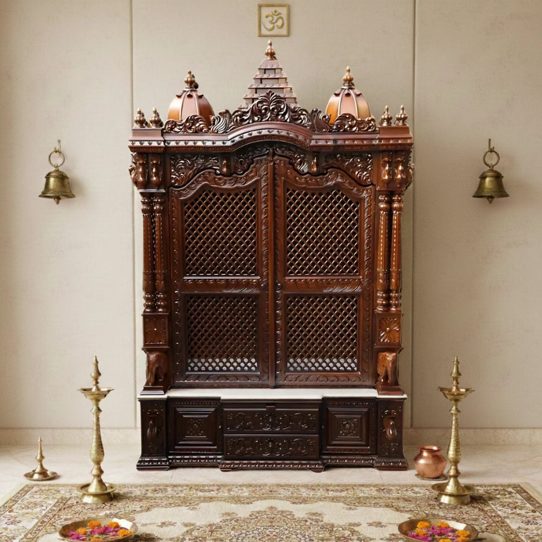 Prarthya Teak Wood Mandap (Brown) lifestyle view