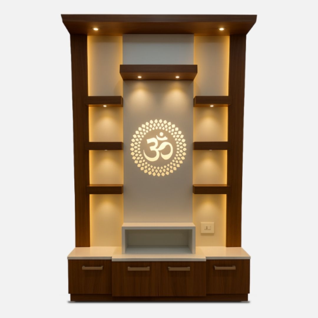 Prasanna Teak Wood Mandap (Brown) front view 