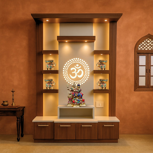 Prasanna Teak Wood Mandap (Brown) lifestyle view