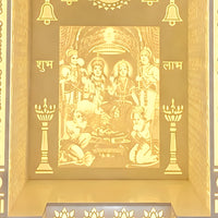 Prathesh Wooden Corian Mandir (White) close view 