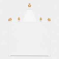 Pratishtha Solid Wood Wall Mount Pooja Mandir (White Gold) Back View