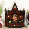Pratishtha Solid Wood Wall Mount Pooja Mandir (Brown)