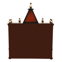 Pratishtha Solid Wood Wall Mount Pooja Mandir/Wooden temple for home in Brown Gold color back view