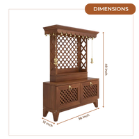 Pravaha Teak Wood Mandir (Teak) Dimensions