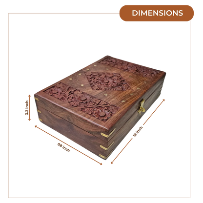 Premium Teakwood Pooja Box (Large) dimensions