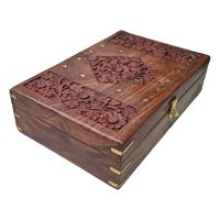 Premium Teakwood Pooja Box (Large) side view