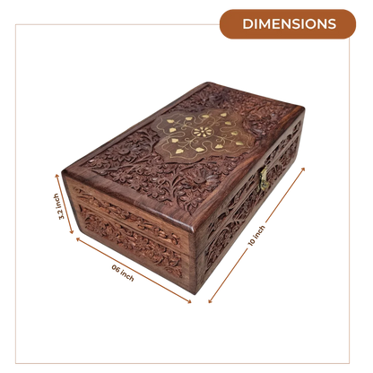 Premium Teakwood Pooja Box (Medium) dimensions