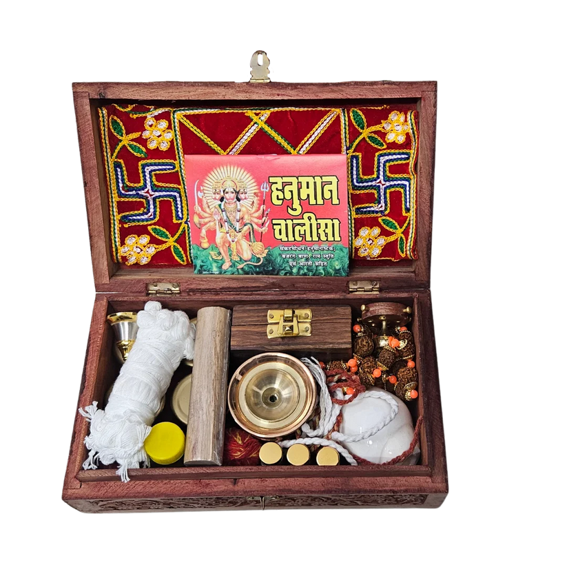 Premium Teakwood Pooja Box - Medium