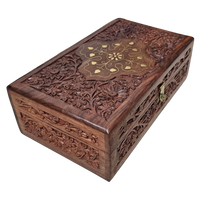 Premium Teakwood Pooja Box (Medium) side view