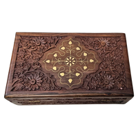Premium Teakwood Pooja Box (Medium) top view