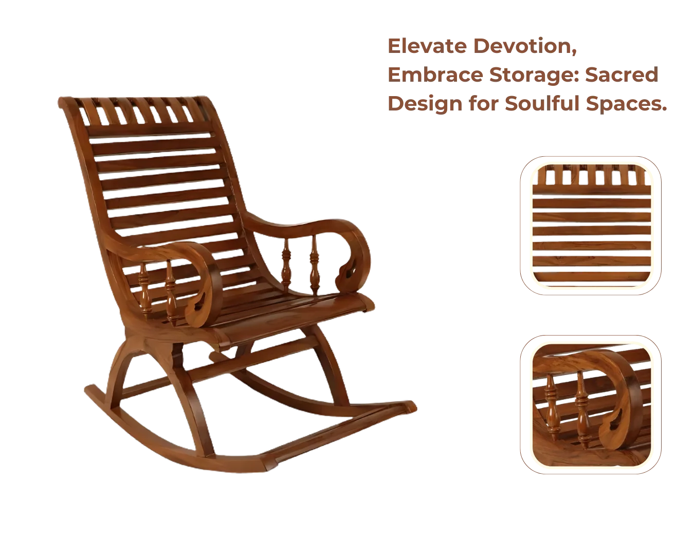 Product Showcase of Colorodo Teak Wood Rocking Chair (Teak)