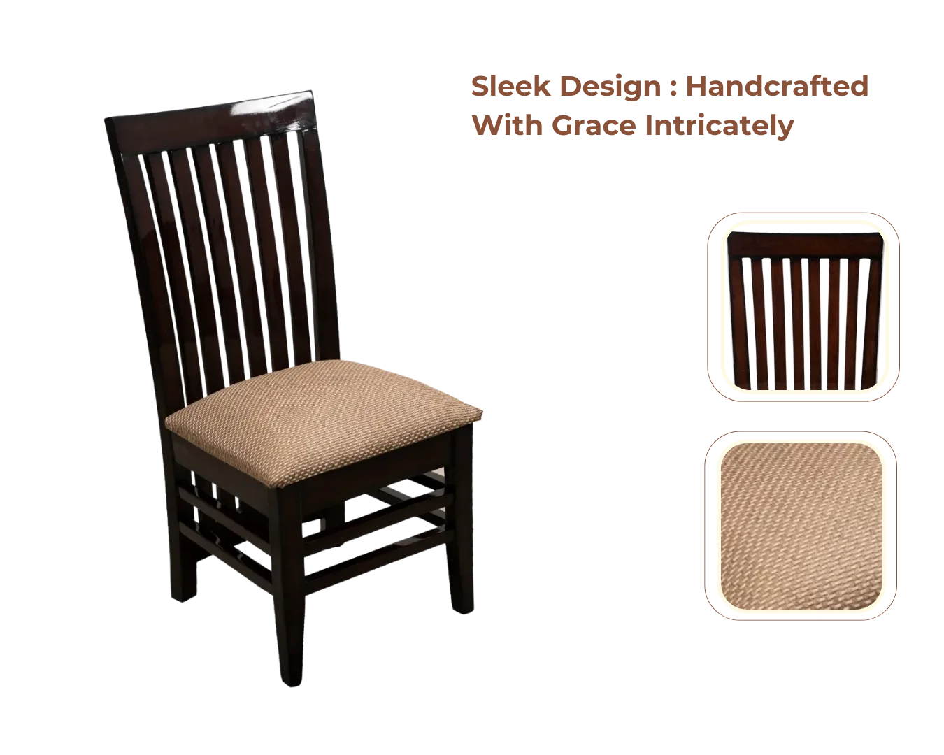 Product Showcase of Elstra Teak Wood Dining Chair (Brown Gold)