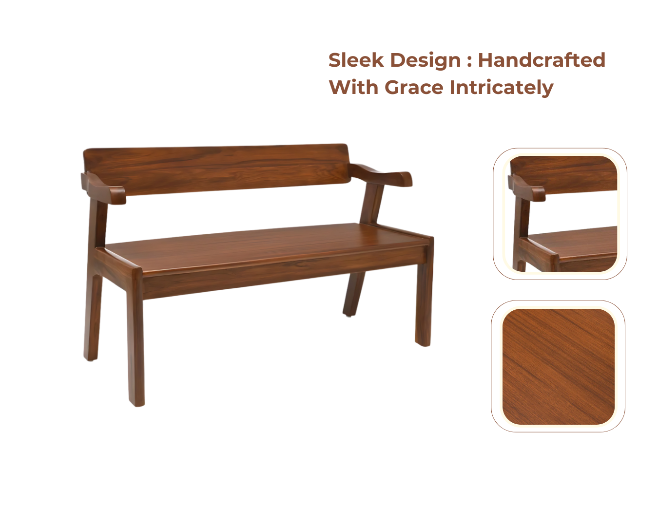 Product Showcase of Fynora Teak Wood Bench (Teak)