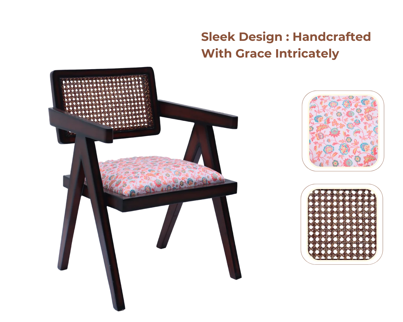 Product Showcase of Sora Teak Wood Lounge Chair (Brown White)