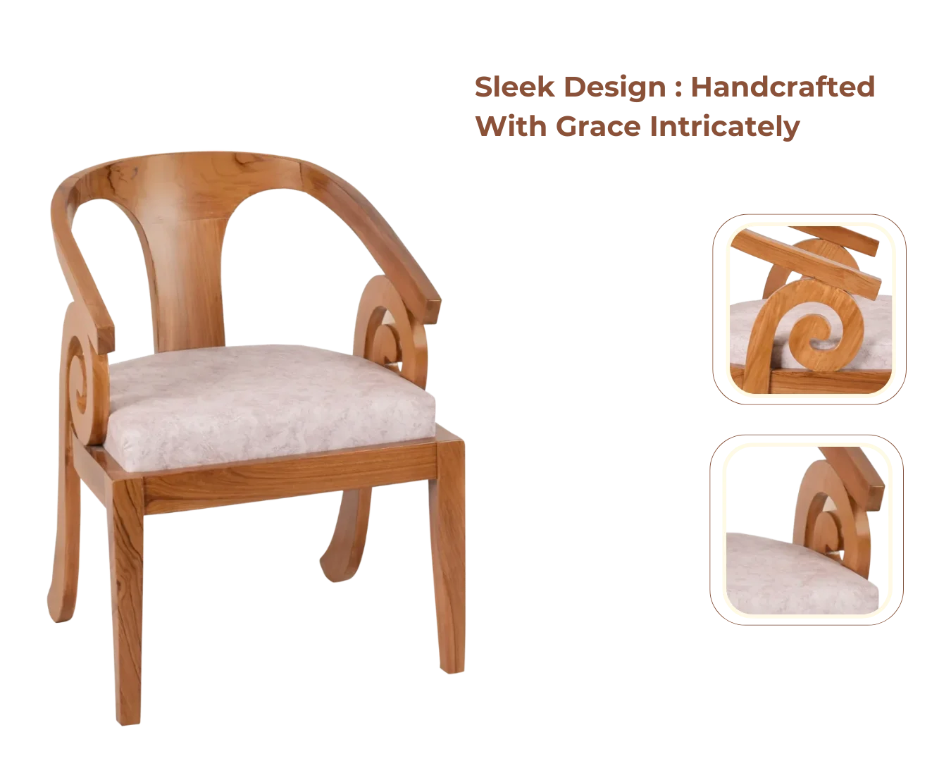 Product Showcase Arlaxa Teak Wood Arm Chair (Teak Beige)