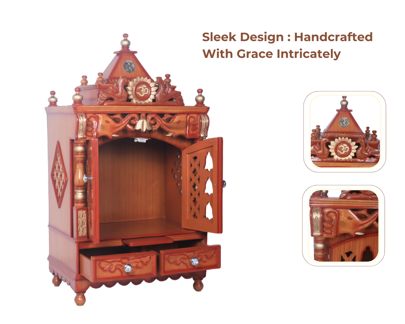 Product-Showcase-of-Divya-Nivas-Medium-Floor-Rested-Pooja-Mandir-With-Door-Teak Gold