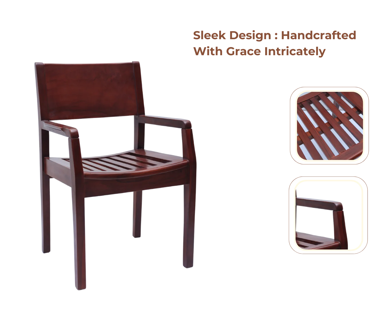 Product Showcase of Raviso Teak Wood Bedroom Chair (Brown)