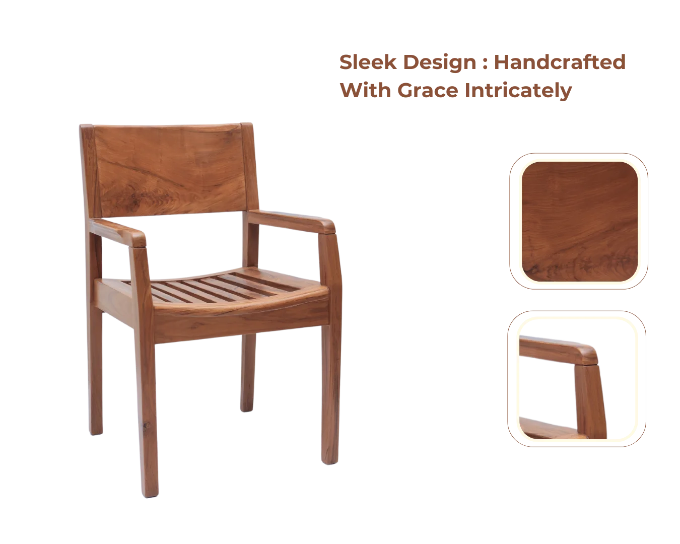 Product Showcase of Raviso Teak Wood Bedroom Chair (Teak)