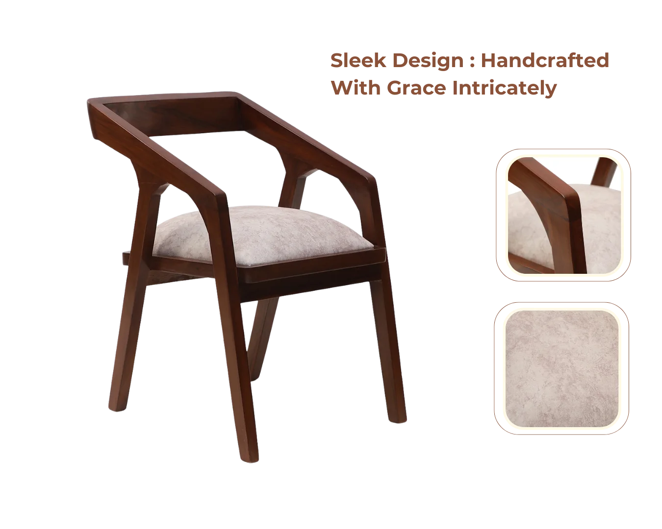 Product Showcaswe of Aristo Teakwood Arm Chairs (Brown Beige)