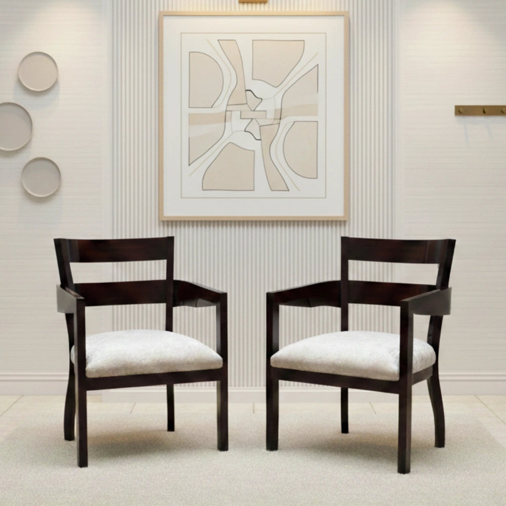 Projakto Teak Wood Living Room Chairs (Brown) lifestyle image 