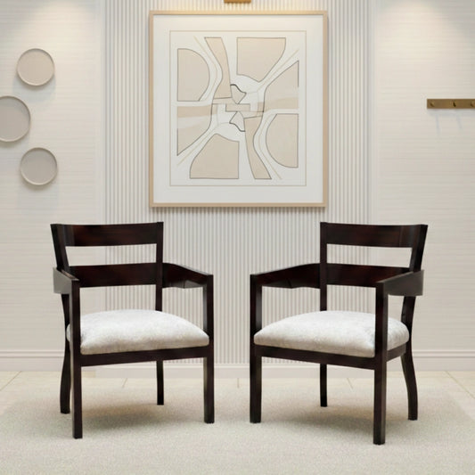 Projakto Teak Wood Living Room Chairs (Brown) lifestyle image 