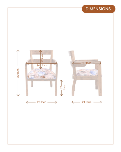 Projakto Teak Wood Living Room Chairs (Teak) dimensions