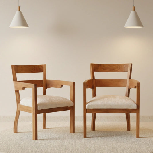 Projakto Teak Wood Living Room Chairs (Teak) lifestyle image