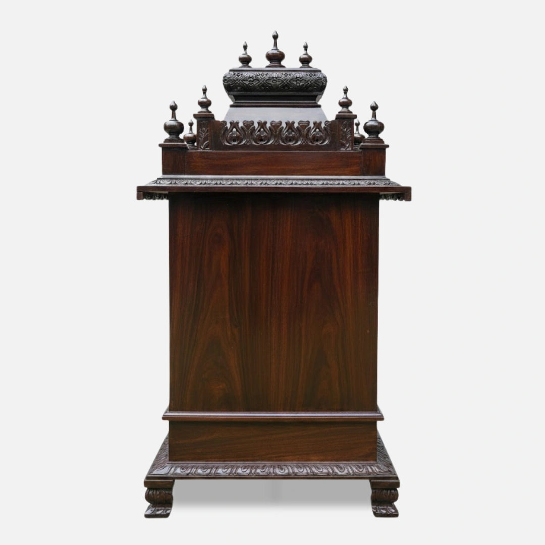 Pushkaram Teak Wood Mandir (Brown)back view 