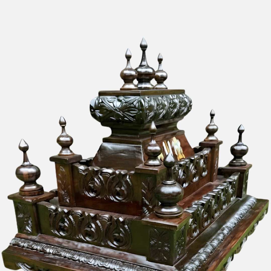 Pushkaram Teak Wood Mandir (Brown)close view 
