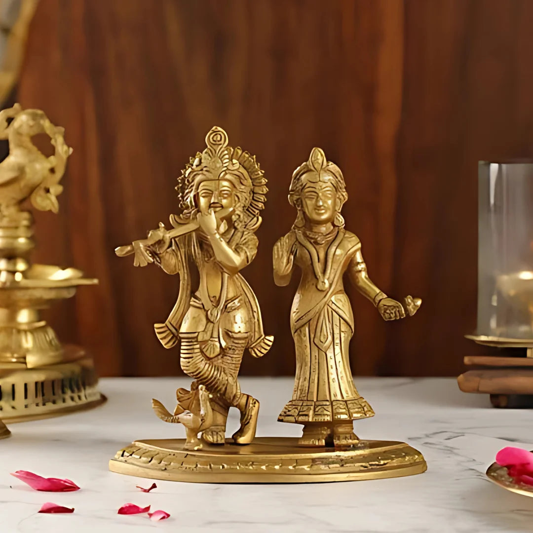 Radha Krishna Brass Idol 5 lifestyle view