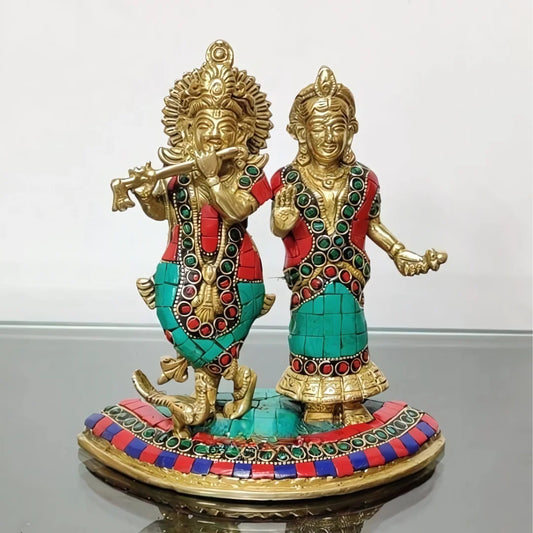 Radha Krishna Brass Idol 8 lifestyle view