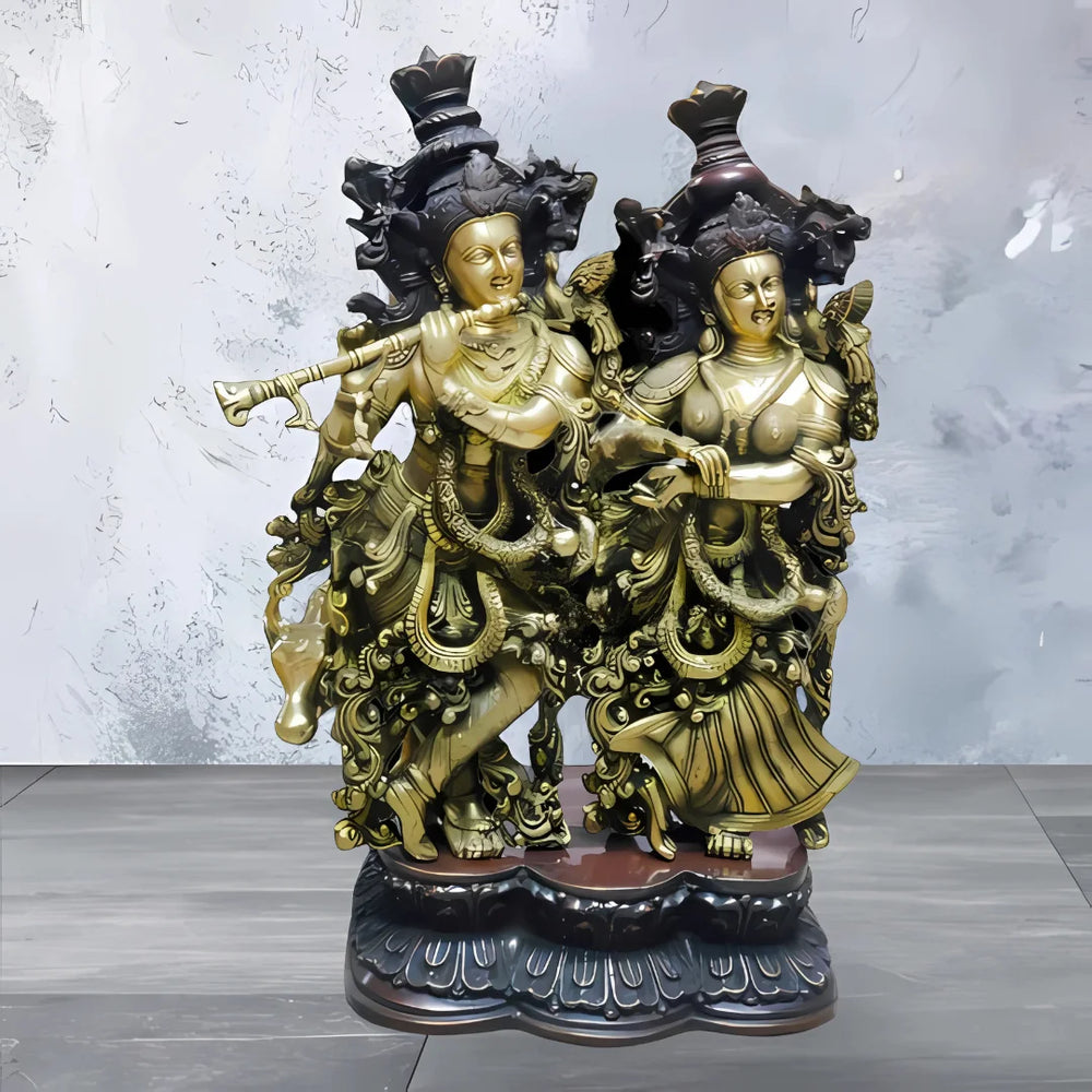 Radha Krishna Brass Idol lifestyle view