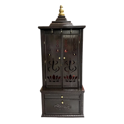 Rajdwar Teak Wood Mandap (Dark Brown) Front view